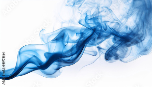 Blue smoke isolated on a white background