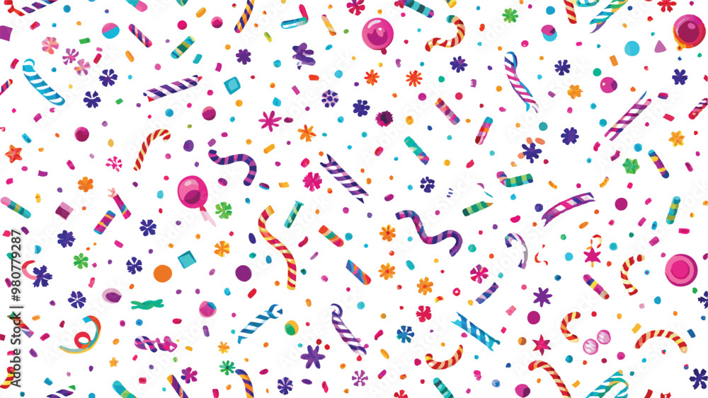 background with confetti Festive colorful confetti on a white background isolated Vector background with confetti Festive colorful confetti on a white background isolated Vector