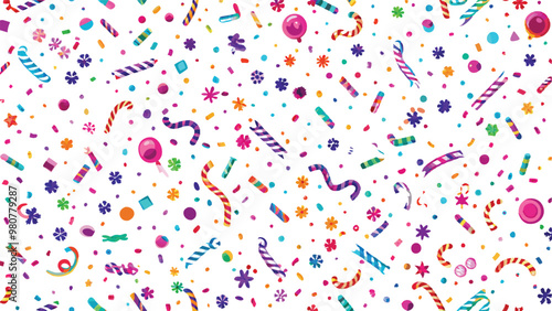 background with confetti Festive colorful confetti on a white background isolated Vector