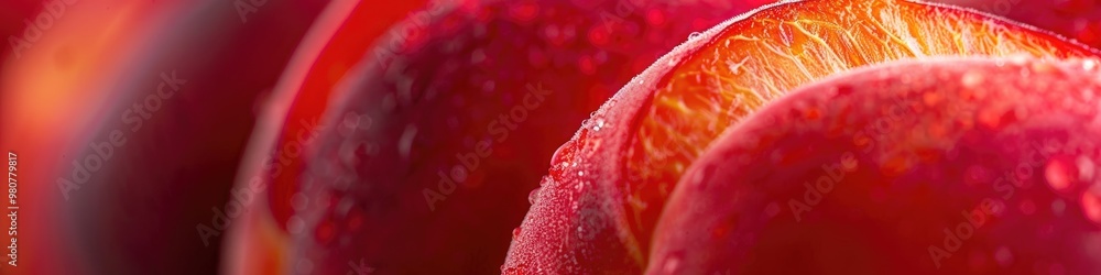Vivid Close-up of Dew-Kissed Apple with Fresh Morning Water Droplets Vivid Close-up of Dew-Kissed Apple with Fresh Morning Water Droplets