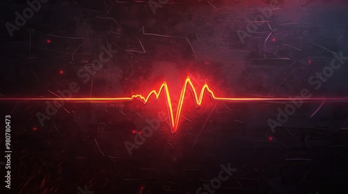 Vibrant Red Heartbeat Pulse on Abstract Background