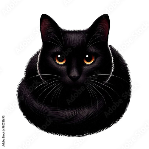 Black cat for Halloween design photo