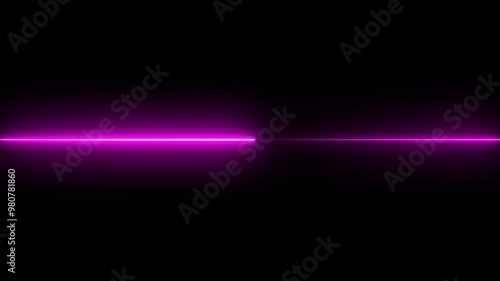 Straight neon line animation glowing background video on black background