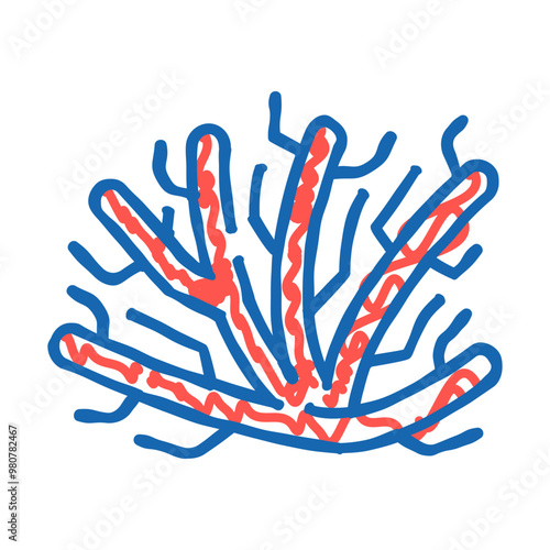 marine seaweed branch doodle icon sketch vector. marine seaweed branch sign. isolated symbol illustration