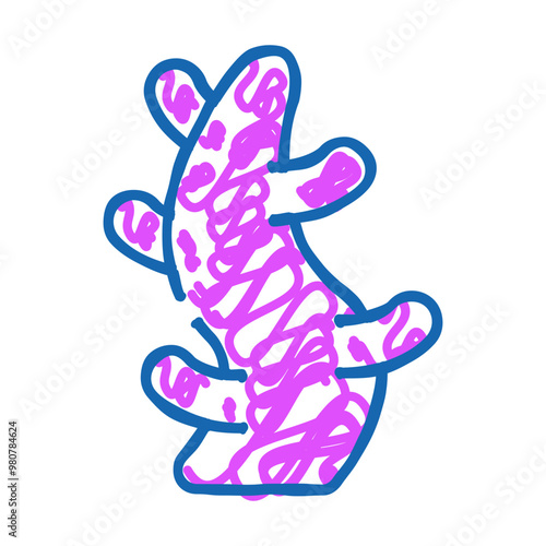 sea aquatic coral doodle icon sketch vector. sea aquatic coral sign. isolated symbol illustration
