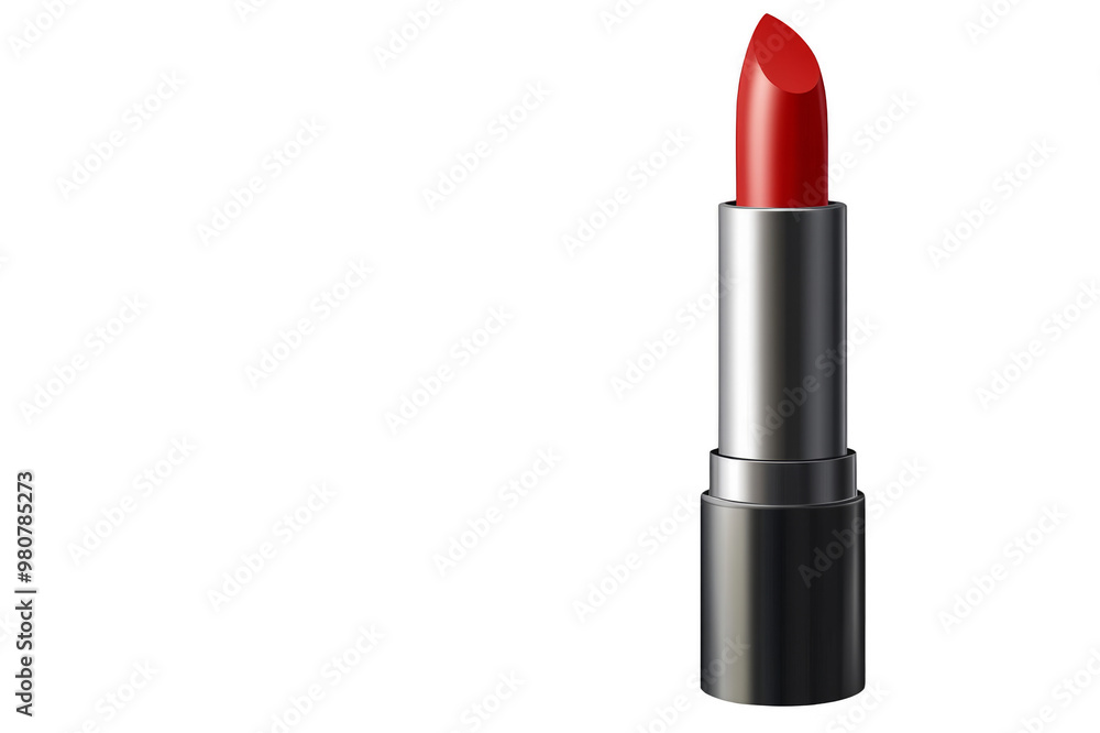 Fototapeta premium Red lipstick with copy space on transparent background