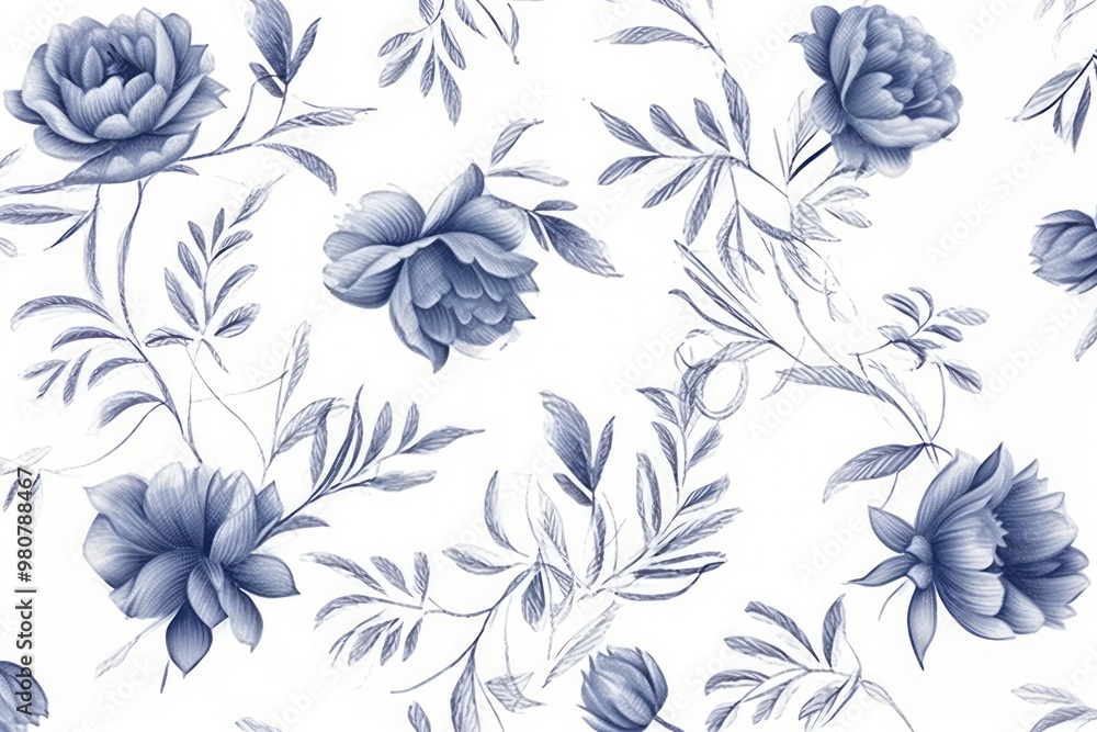 Obraz premium Foliage pattern drawing sketch.