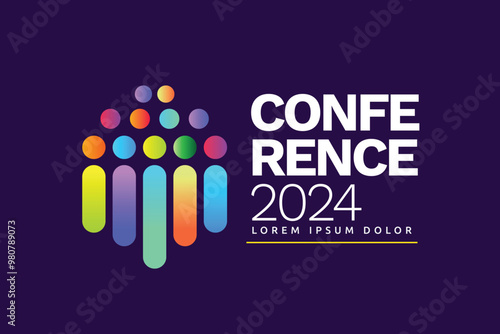 Modern Abstract Colorful Conference Logo Template