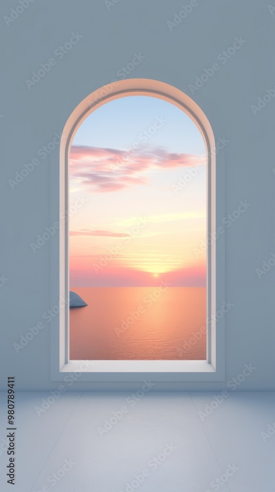 Window with sunset sea view architecture nature sky. Window with sunset sea view architecture nature sky.