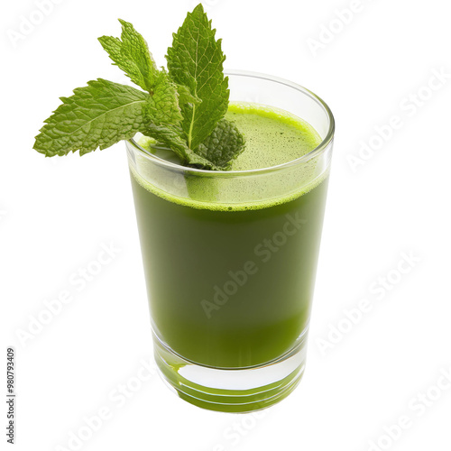 Refreshing green juice with mint