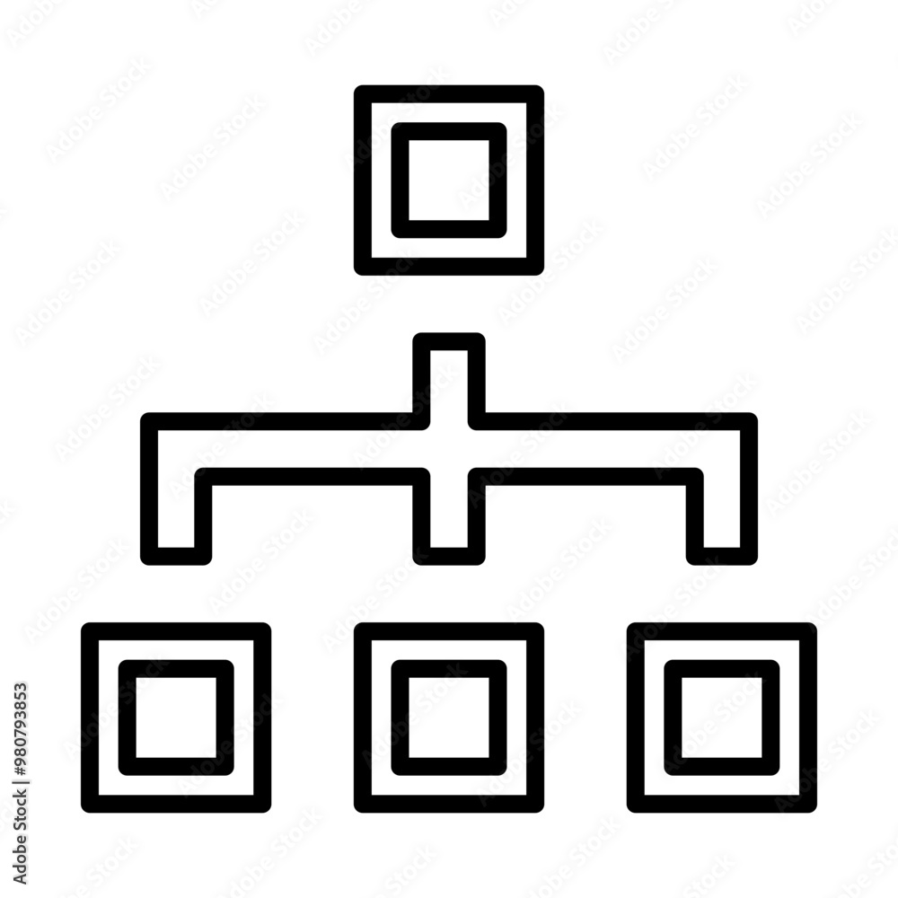 Obraz premium Organizational Chart line icon