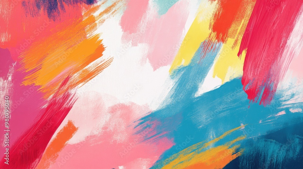 A bright, colorful layout with artistic brush strokes, leaving ample room for personalized text in the center. A bright, colorful layout with artistic brush strokes, leaving ample room for personalized text in the center.
