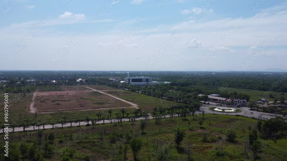 Aerial view of the road leading to the Sultan Agung Islamic Hospital, Banjarmasin Aerial view of the road leading to the Sultan Agung Islamic Hospital, Banjarmasin