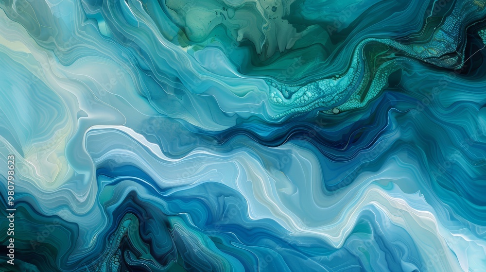 Abstract Swirling Blue and Green Liquid Art Abstract Swirling Blue and Green Liquid Art