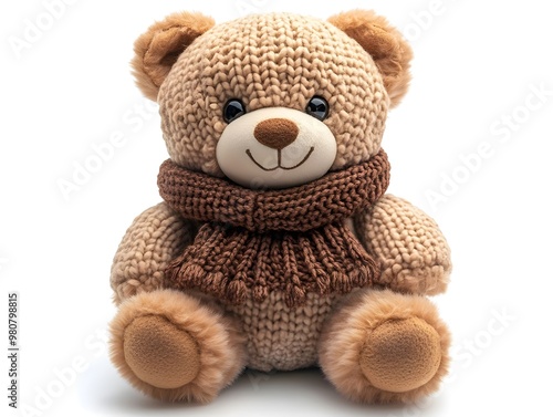 a stuffed bear with a scarf