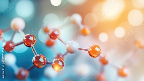 Molecular view of unsaturated lipids supporting cardiovascular health, vibrant 3D concept, science and wellness focus