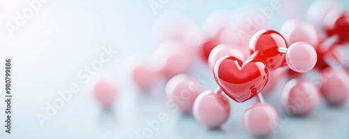 Nutritional impact on cholesterol and triglyceride circulation, vibrant 3D molecular structure, promoting heart health