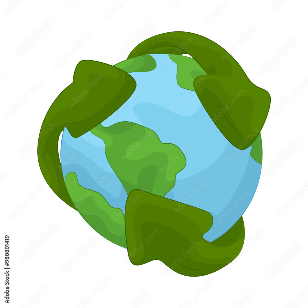 Illustration of earth with recycle Illustration of earth with recycle