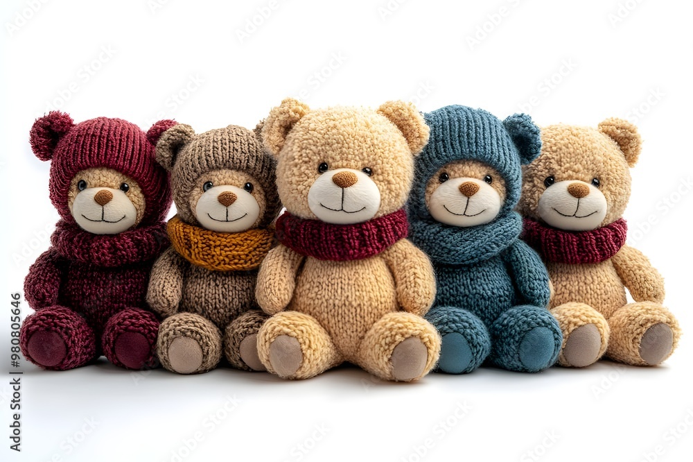 a group of stuffed teddy bears
a group of stuffed teddy bears
