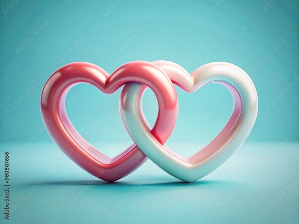 A stylized, modern illustration of two embracing hearts forming a circular shape, conveying love, unity, and A stylized, modern illustration of two embracing hearts forming a circular shape, conveying love, unity, and
