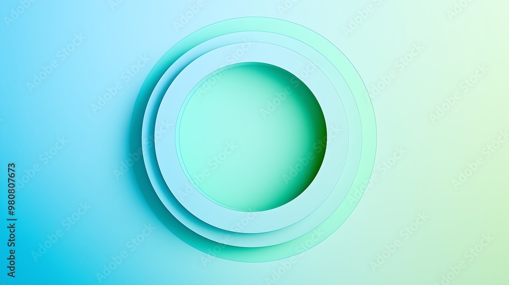 Abstract geometric blue circular rings on gradient background Abstract geometric blue circular rings on gradient background