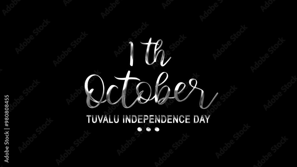 Tuvalu Independence Day Text Animation on Silver Color. Great for Tuvalu Independence Day Celebrations, for banner, social media feed wallpaper stories. Tuvalu Independence Day Text Animation on Silver Color. Great for Tuvalu Independence Day Celebrations, for banner, social media feed wallpaper stories.