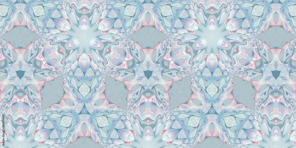 Abstract Kaleidoscope Geometry Psychedelic Art Pastel Pink Blue White Pattern Background Abstract Kaleidoscope Geometry Psychedelic Art Pastel Pink Blue White Pattern Background