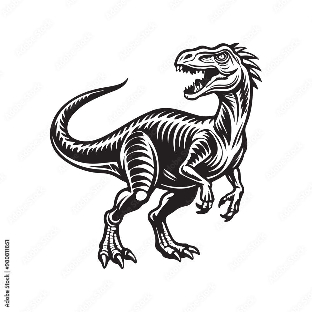 Fototapeta premium Dinosaur silhouette.