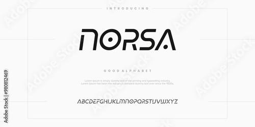 Modern abstract digital alphabet font. Minimal technology typography, Creative urban sport fashion futuristic font and with numbers. vector illustration