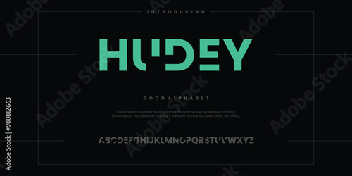 Modern abstract digital alphabet font. Minimal technology typography, Creative urban sport fashion futuristic font and with numbers. vector illustration