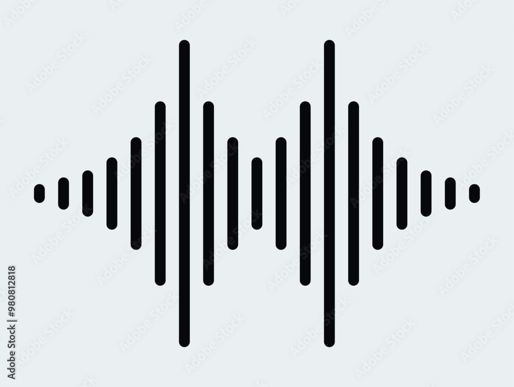 Sound wave icon with editable line design stock illustration Sound wave icon with editable line design stock illustration