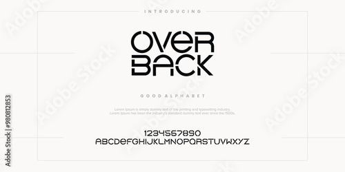 Modern abstract digital alphabet font. Minimal technology typography, Creative urban sport fashion futuristic font and with numbers. vector illustration