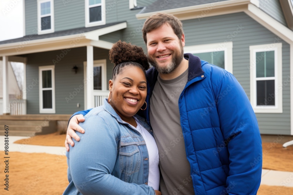 Plus size couple architecture standing building. Plus size couple architecture standing building.