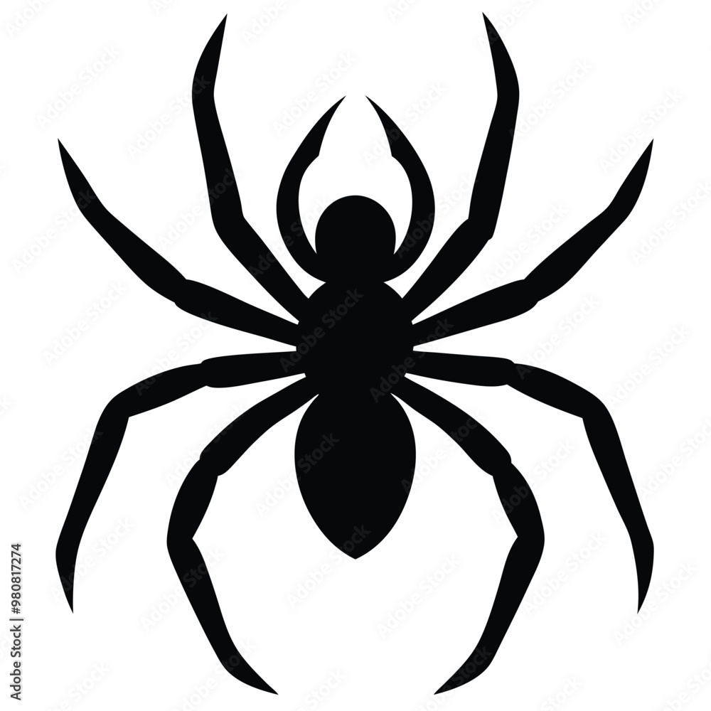 Ada black spider with a white background that says' spider' on itobe Illustrator Artwork Ada black spider with a white background that says' spider' on itobe Illustrator Artwork