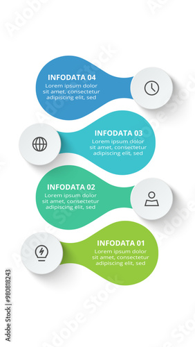 Creative concept for infographic with 4 steps, options, parts or processes. Business data visualization.