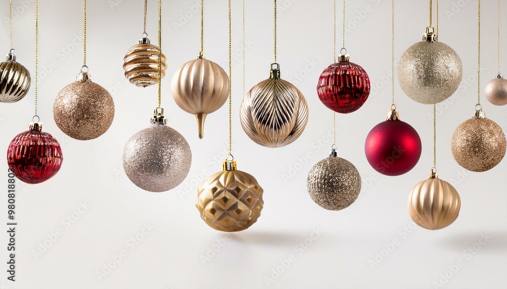 christmas ornaments hanging from the ceiling 2025 white backgraund christmas ornaments hanging from the ceiling 2025 white backgraund