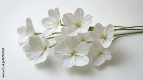 Delicate white flowers arranged gracefully on a light background showcasing nature's beauty