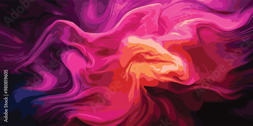 Captivating digital artwork featuring flowing vibrant colors, creating mesmerizing abstract swirl blend of pink and orange tones evokes energy and creativity