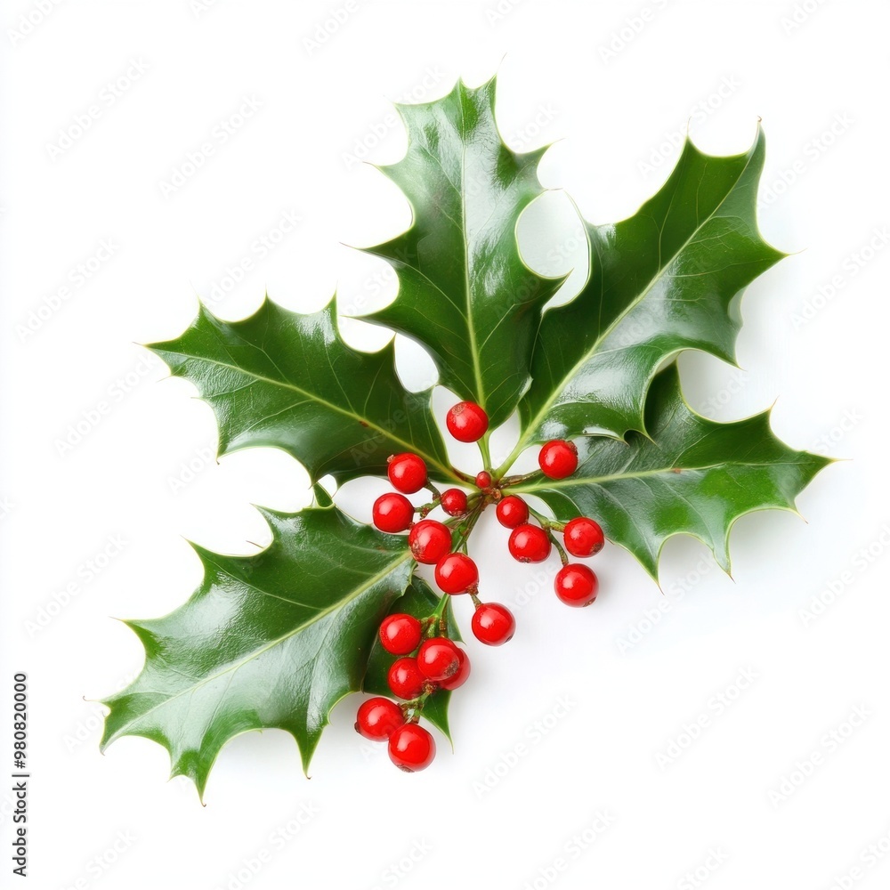 Christmas holly with red berries christmas leaves plant. Christmas holly with red berries christmas leaves plant.