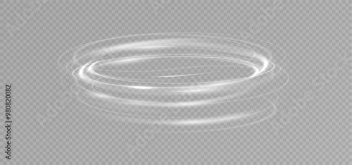 Light white Twirl. Curve light effect of white line. Glowing white spiral. The effect of high-speed abstract lines. Rotating shiny rings.	