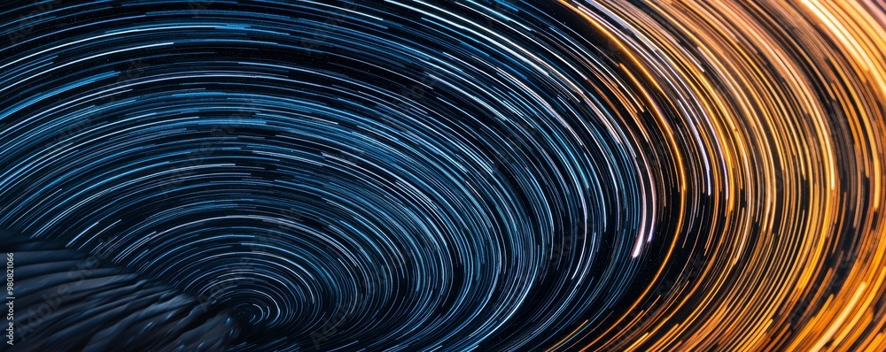 Abstract Star Trails, circular, abstract representations of star trails in the night sky Abstract Star Trails, circular, abstract representations of star trails in the night sky