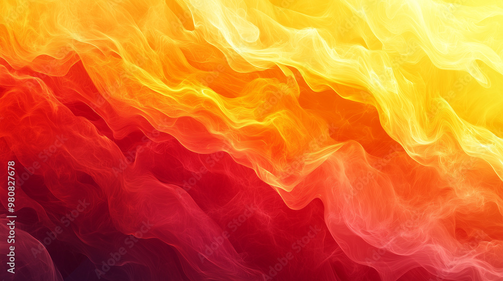 Fototapeta premium Vivid Orange and Yellow Flowing Light Pattern with Fiery Hues