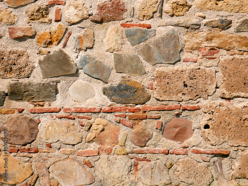 Background of old vintage brick wall. High quality photo for digital use. photo