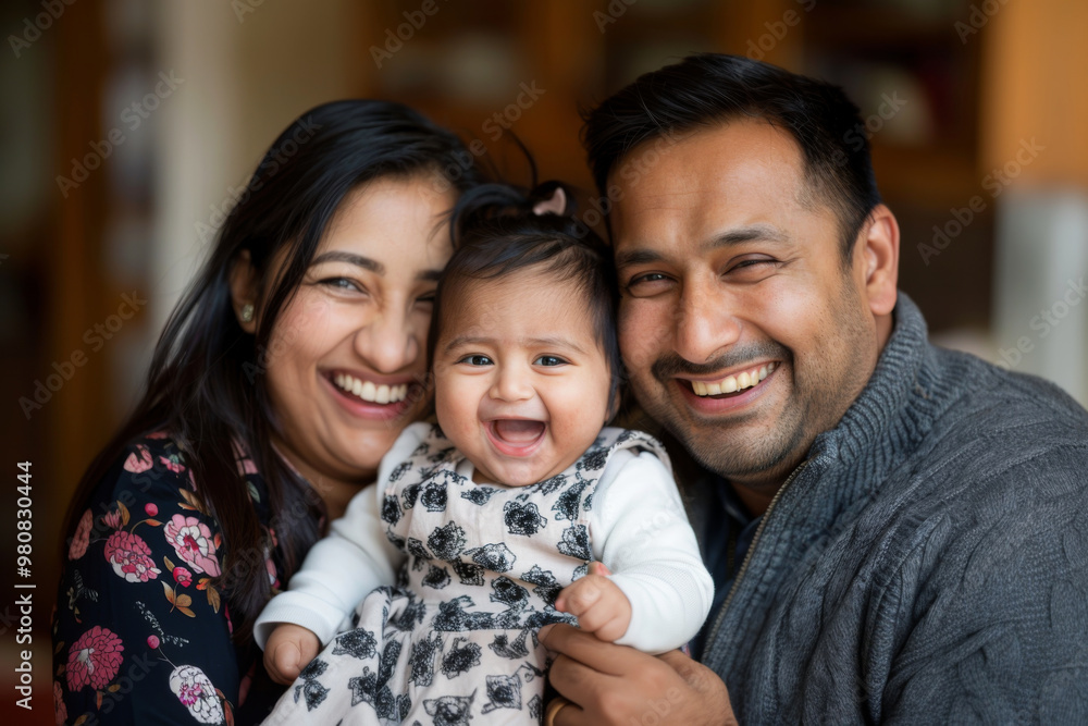 Candid moment of young Indian parents and their little daughter having fun together in their home Candid moment of young Indian parents and their little daughter having fun together in their home