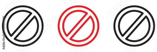 Ban isolated icon, blocked linear icon, block outline vector icon with editable stroke