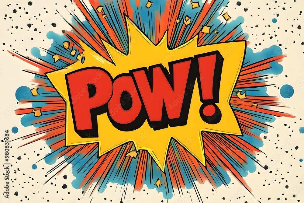 Explosive POW Comic Sound Effect in Pop Art Style Explosive POW Comic Sound Effect in Pop Art Style