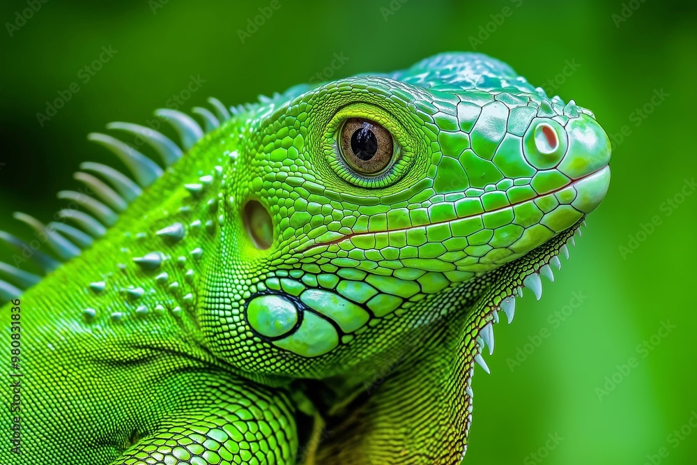 A green lizard with a green face and green body. The lizard is looking at the camera A green lizard with a green face and green body. The lizard is looking at the camera