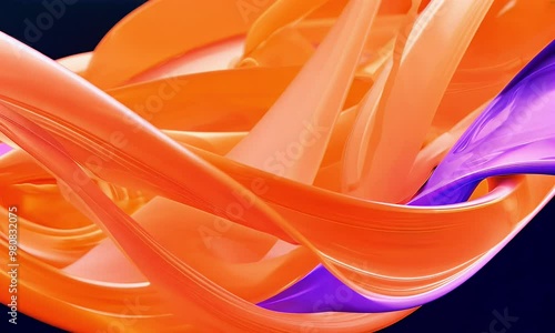 Wallpaper Mural A smooth animation of orange and violet liquid waves flowing gently, creating a seamless and elegant wave motion. Torontodigital.ca