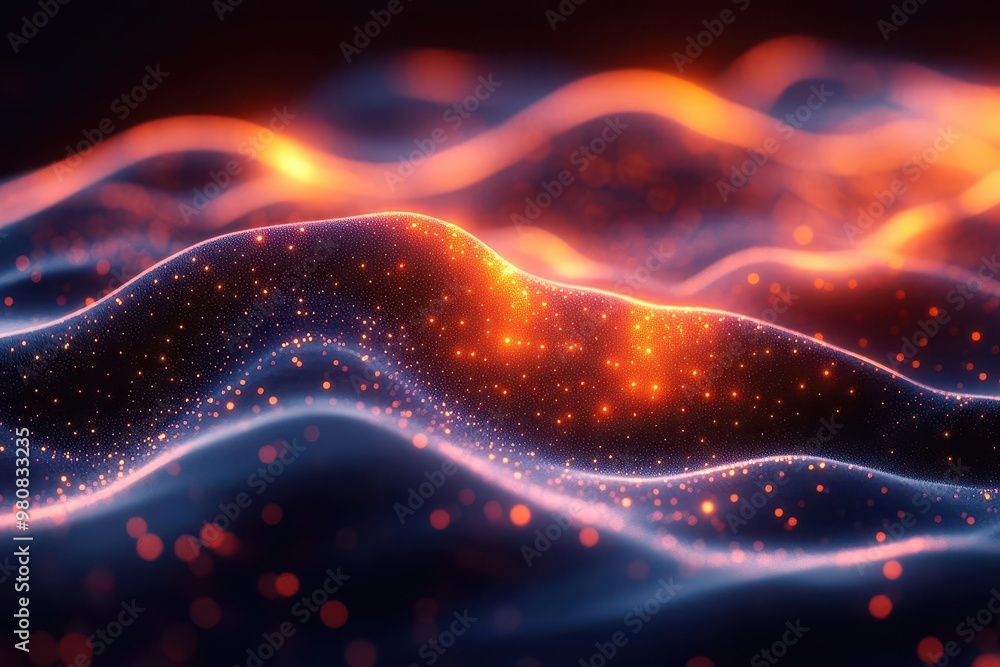 Fototapeta premium ethereal data transfer visualization with translucent flowing lines abstract representation of digital information exchange in a futuristic cyberspace environment