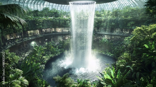 Wallpaper Mural Singapore's Changi Airport is more than just a travel hub, with its indoor gardens, entertainment zones, and the world's tallest indoor waterfall at Jewel Changi. Torontodigital.ca